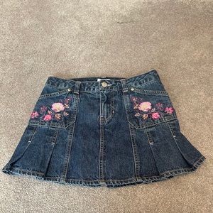 Blue Jean Skort with flowers designs